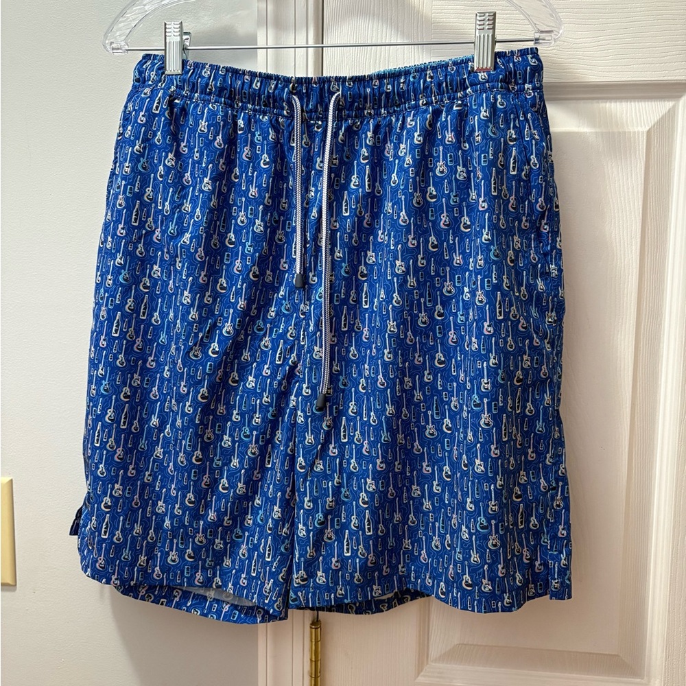 Peter Millar Sea Side Bottleneck Guitar Swim Trunks Size Large